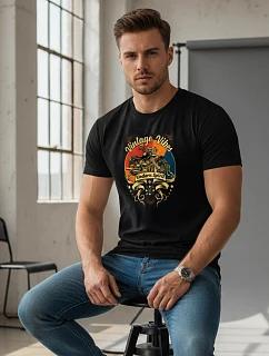 Koszulka męska z nadrukiem Vintage Vibes czarna model 22147794 - FashionStreet