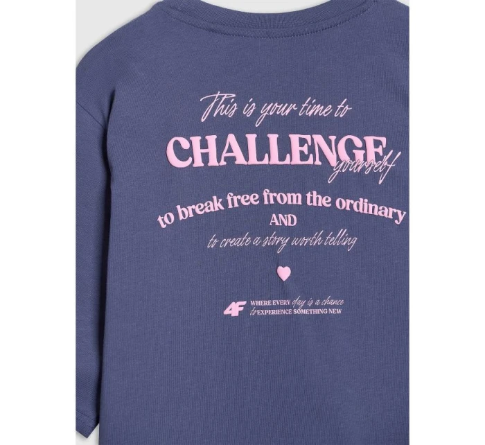 Dívčí tričko oversize s potiskem model 21736454 - 4F Dívčí tričko oversize s potiskem model 21736454 - 4F