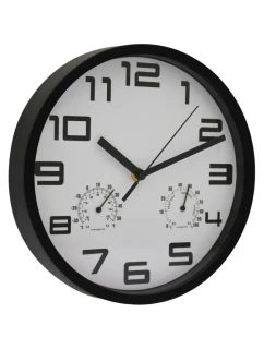 NÁSTĚNNÉ HODINY 25CM S TEPLOMĚREM BÍLÉ