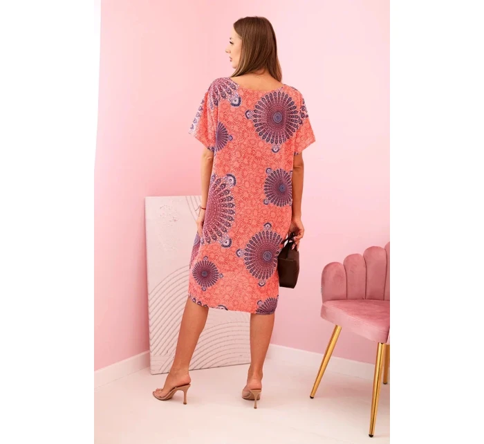 Dámské bavlněné šaty s orientálním vzorem malina