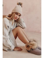 Dámské semišové sněhule s kožešinovou šedou model 21602003 - Boto Dámské semišové sněhule s kožešinovou šedou model 21602003 - Boto