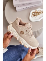 Zateplené Dámské Sportovní Boty Na Na Platformě Béžové model 21668469 - Boto Zateplené Dámské Sportovní Boty Na Na Platformě Béžové model 21668469 - Boto