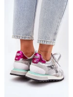 Semišové Sportovní Boty Tenisky Dámské D.Franklin Ztlumená Bílá DFSH387005 Semišové Sportovní Boty Tenisky Dámské D.Franklin Ztlumená Bílá DFSH387005