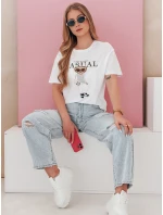 Dámské tričko s medvídkem bílé model 21988869 - Dstreet
