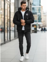 Pánská prošívaná zimní bunda s kapucí černá FashionStreet TX5072