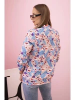 Dámská bavlněná mikina s potiskem a zipem neonově růžová Dámská bavlněná mikina s potiskem a zipem neonově růžová