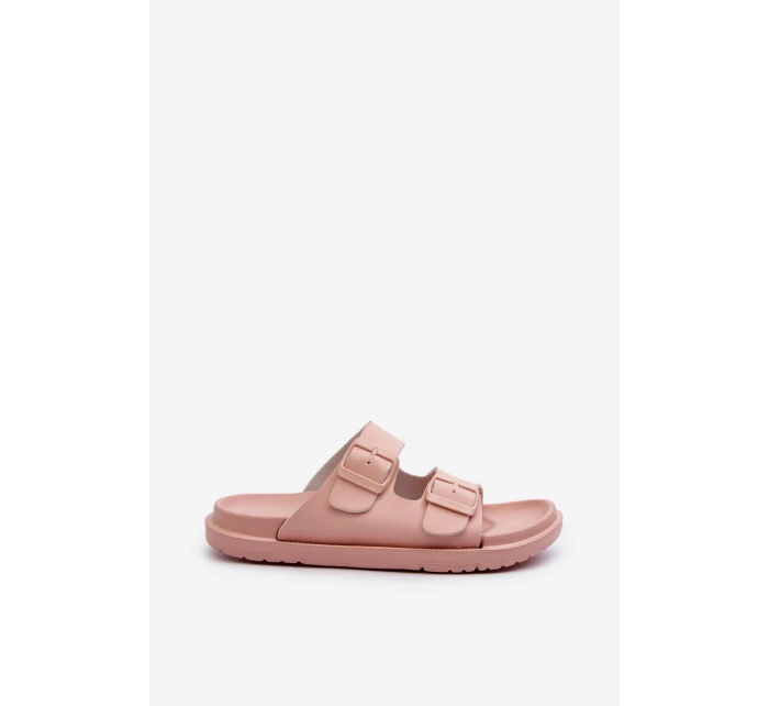 Lehké dámské pěnové pantofle s přezkami Big Star model 21660731 růžové - Big Star Shoes Lehké dámské pěnové pantofle s přezkami Big Star model 21660731 růžové - Big Star Shoes