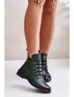 Nízké boty zateplené na zip s ozdobou zelené model 21672297 - Boto Nízké boty zateplené na zip s ozdobou zelené model 21672297 - Boto