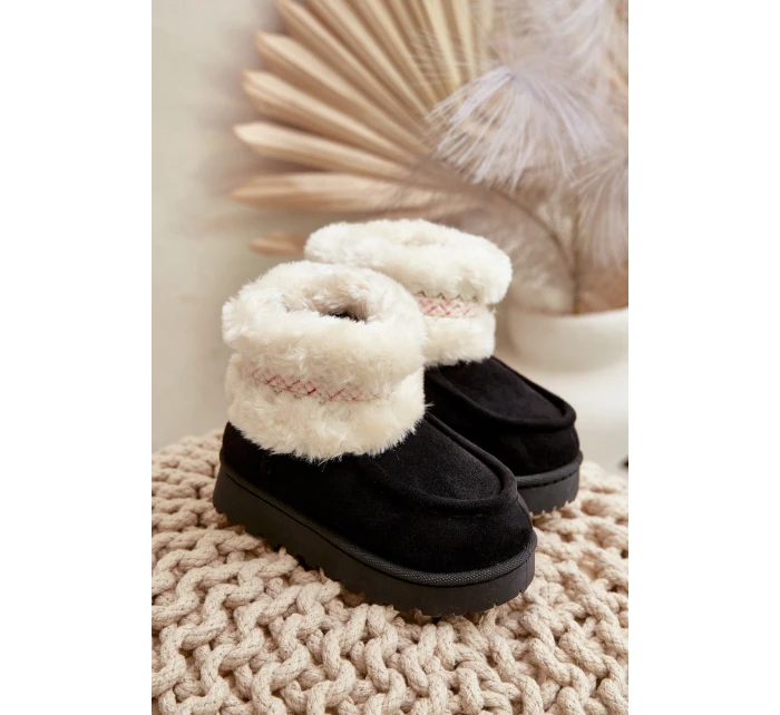Sněhové boty dětské s kožešinou a vzorem černé model 21678781 - Boto Sněhové boty dětské s kožešinou a vzorem černé model 21678781 - Boto
