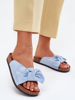 Dámské Pantofle Na S Mašlí Modré model 21701483 - Boto