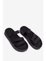 dámské pantofle na platformě s pásky Černé model 21943290 - Boto