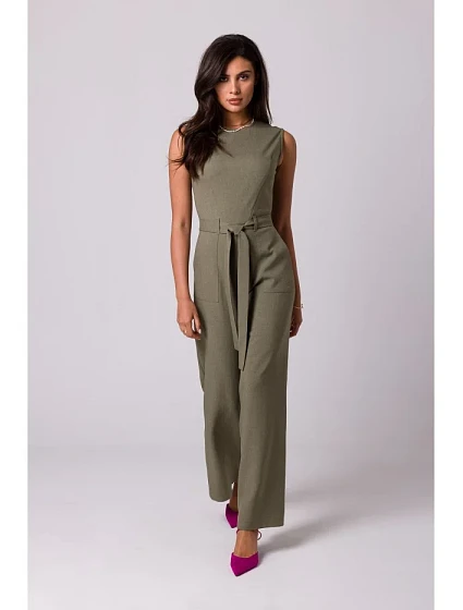 model 18407141 Kombinéza bez rukávů s kapsami olivová - BeWear