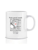 Personalizovaný klasický bílý hrníček s mapou