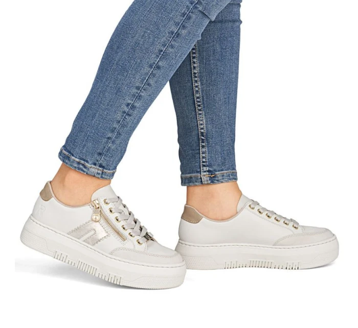 Dámské kožené tenisky na platformě béžové Rieker M1912-80 Dámské kožené tenisky na platformě béžové Rieker M1912-80