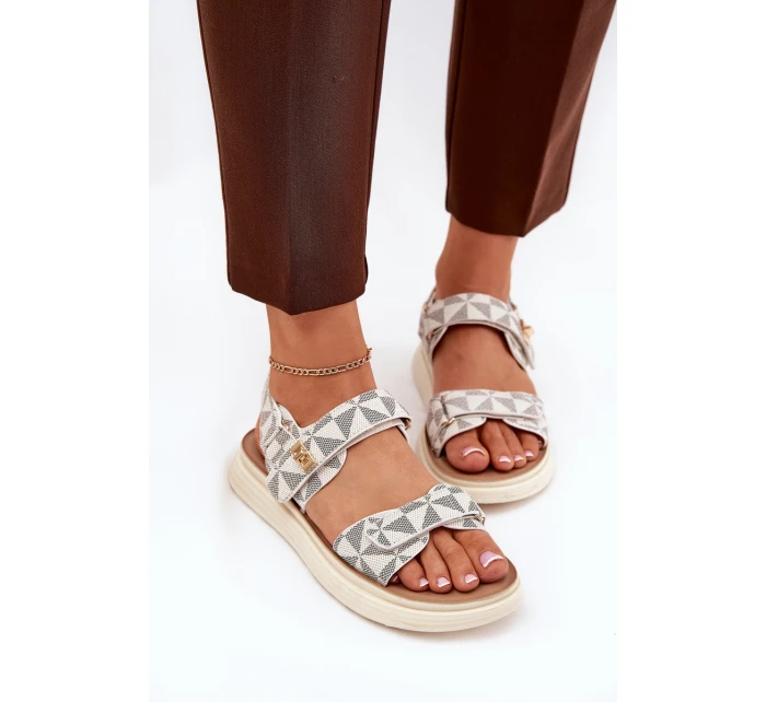 Dámské Sandały Z Materiálu Na Platformě Béžové Leriot Dámské Sandały Z Materiálu Na Platformě Béžové Leriot