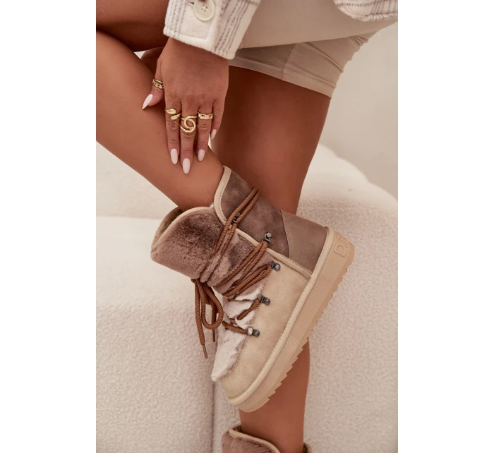 Dámské sněhule s kožíškem  Béžové model 21714047 - D.Franklin