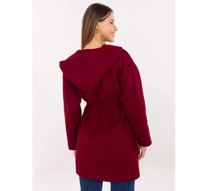 Płaszcz IT PL model 21320012 bordowy - FPrice Płaszcz IT PL model 21320012 bordowy - FPrice