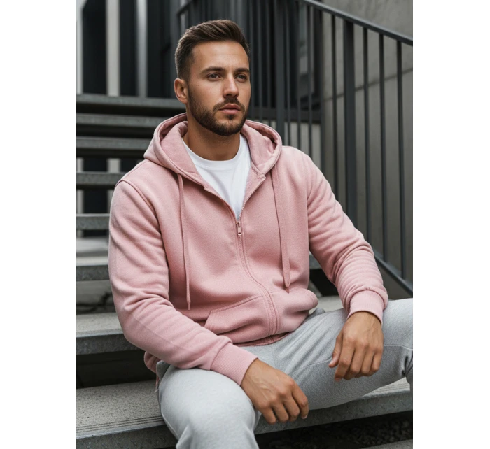 Pánská mikina s kapucí růžová Dstreet model 21962660 - FashionStreet