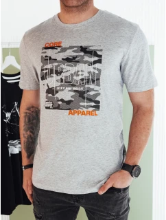Pánské šedé tričko s potiskem FashionStreet RX5455