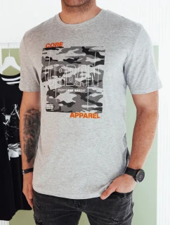 Pánské šedé tričko s potiskem FashionStreet RX5455