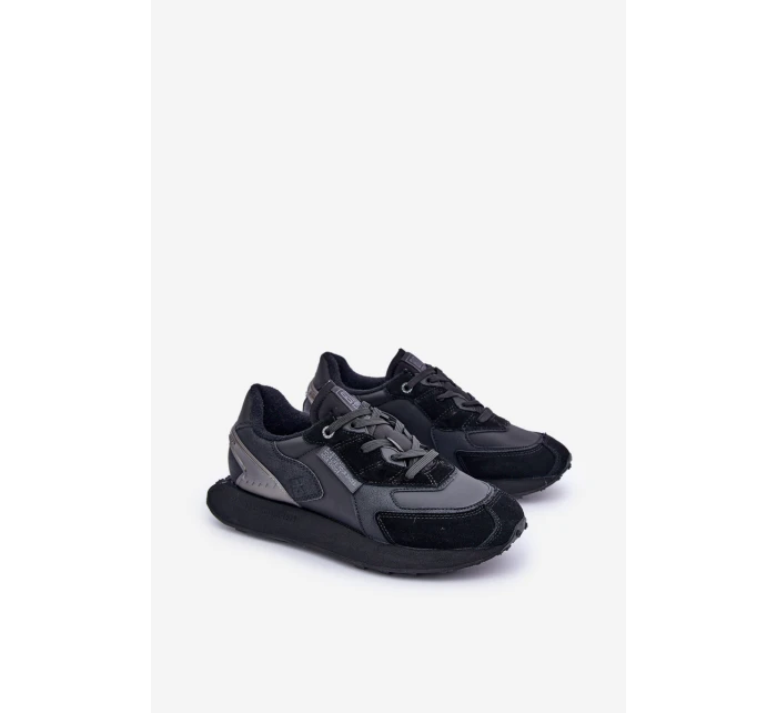 Kožené Pánské Tenisky Big Star OO174297 Hi-Poly System Černé Kožené Pánské Tenisky Big Star OO174297 Hi-Poly System Černé