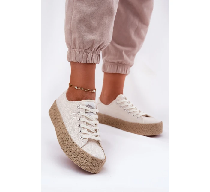 Dámské Tenisky Na Platformě S Pletením model 21693323 Světle Béžové - Lee Cooper