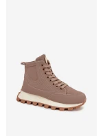 Zateplené dámské kozačky na platformě tmavě béžové Marivira