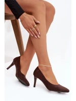 Eko semišové lodičky model 21821736 čokoládové - SERGIO LEONE Eko semišové lodičky model 21821736 čokoládové - SERGIO LEONE