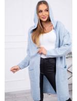 Obyčejný svetr s kapucí a kapsami modré barvy