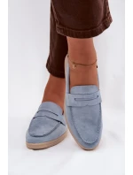 Dámské mokasíny z eko semiše – modré Renelia