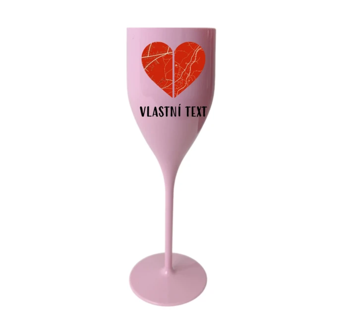 Personalizovaná nerozbitná prosecco sklenice - dvě mapy jako srdce Personalizovaná nerozbitná prosecco sklenice - dvě mapy jako srdce