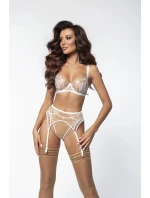 Dámský podvazkový pás model 21175887 Tělová s bílou - Axami