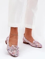 Dámské balerínky ASA222-7 růžovo-bílé -Step in style