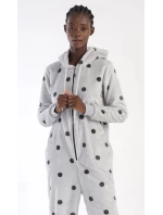 Dámský overal Puntík Šedá vzor - Vienetta Dámský overal Puntík Šedá vzor - Vienetta