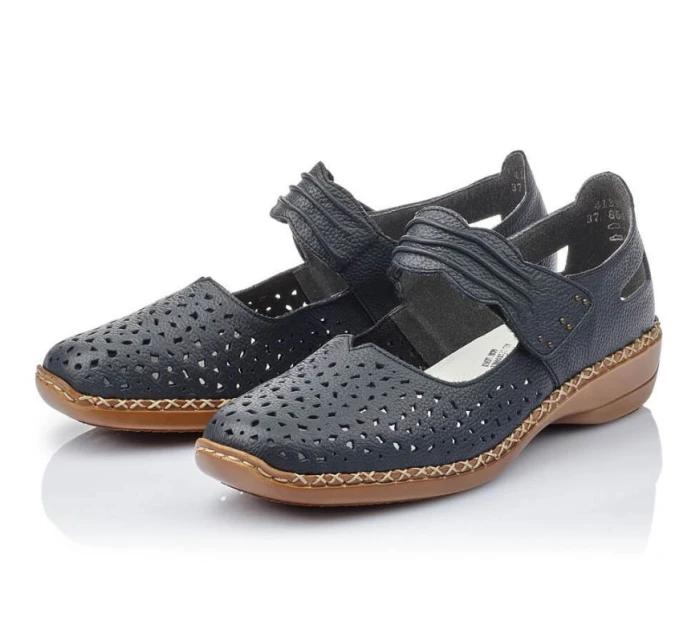 W model 22008934 tmavě modrá kožená polobotka - Rieker