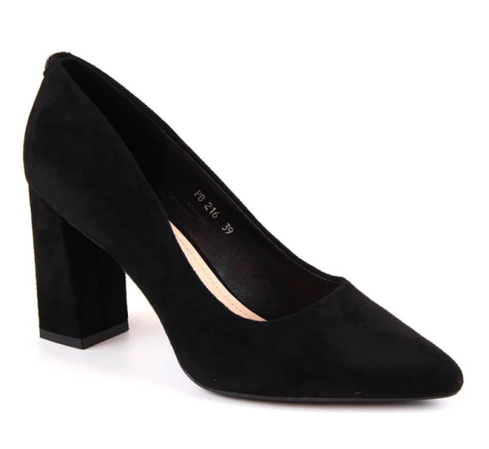 Dámské černé semišové lodičky na jehlovém podpatku W  model 21777510 - SERGIO LEONE