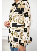 Bavlněná bunda s potiskem a knoflíkem model 20770558 - K-Fashion