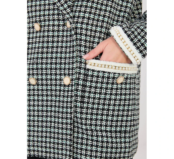 Marynarka LK MA model 21902628 czarno zielony - FPrice Marynarka LK MA model 21902628 czarno zielony - FPrice