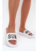 Dámské pantofle na masivní podrážce – bílé Vinceza