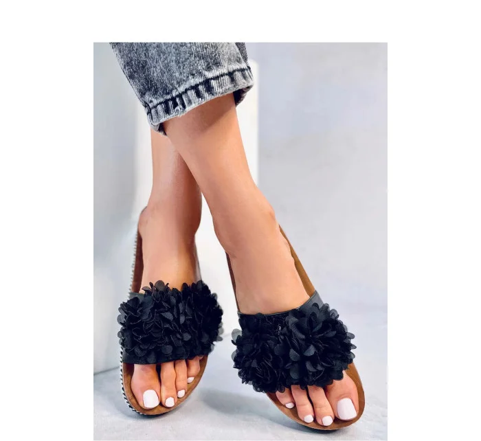 Dámské nazouváky / pantofle ZX6055-1 Černá s hnědou - Sweet Shoes Dámské nazouváky / pantofle ZX6055-1 Černá s hnědou - Sweet Shoes