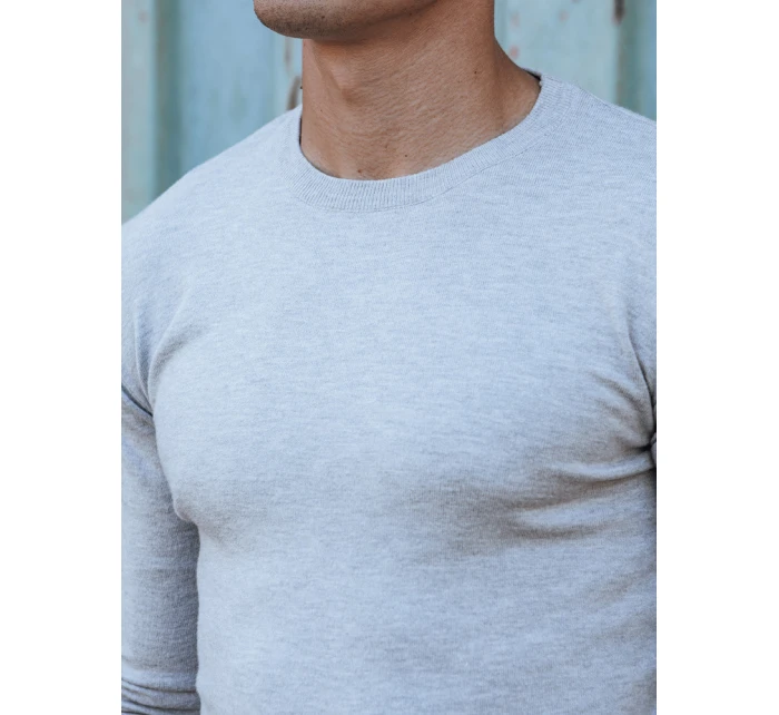 Pánský klasický svetr světle šedý FashionStreet WX2212