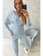 Dvoudílná souprava svetrů v modré barvě