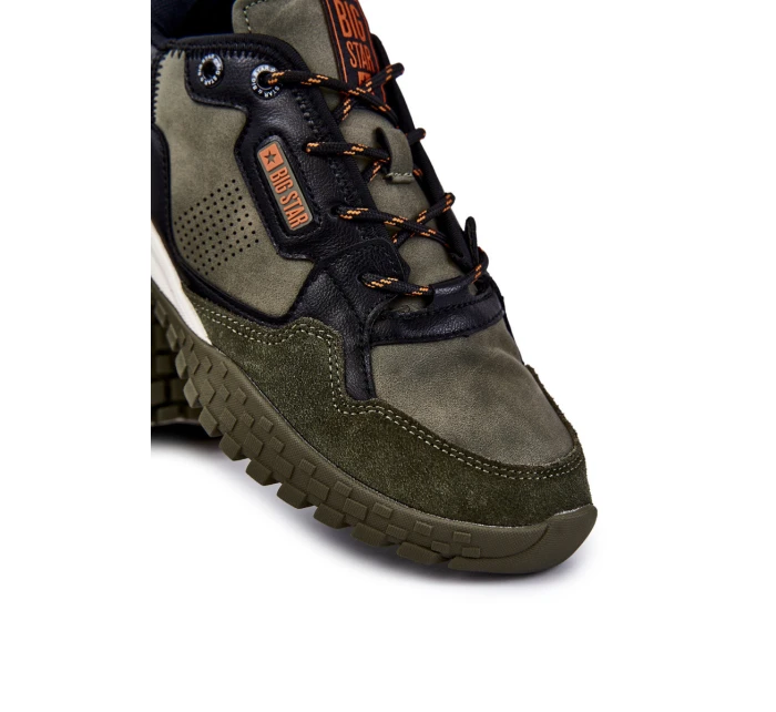 Pánská klasická sportovní obuv Memory Foam Big Star model 21601693 Zelená - Big Star Shoes Pánská klasická sportovní obuv Memory Foam Big Star model 21601693 Zelená - Big Star Shoes