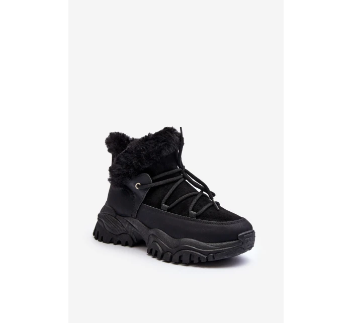 Dámské boty trapery s kožešinou černé model 21643992 - EVENTO