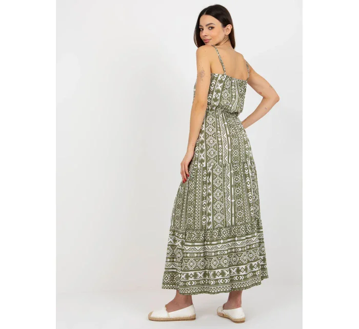 Dámské šaty D73771R30313B khaki - FPrice Dámské šaty D73771R30313B khaki - FPrice