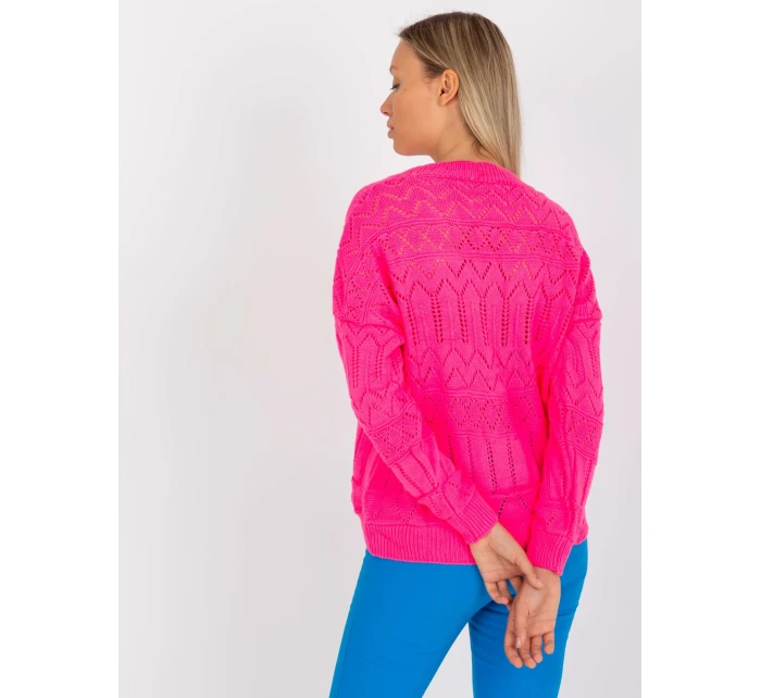 Dámský svetr LC SW 8022  fluo růžový