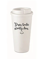 DNES BUDE SKVĚLÝ DEN. - bílý termohrnek 475 ml