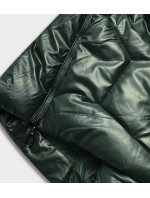 Tmavě zelená lesklá dámská zimní bunda (M-21008)
