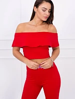 Sada s volánkem červená