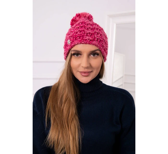 Fleecová čepice Fiona model 18751239 fuchsiová + světle pudrově růžová - K-Fashion Fleecová čepice Fiona model 18751239 fuchsiová + světle pudrově růžová - K-Fashion
